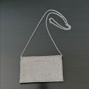 Amber Sceats Silver Rhinestone Chain Crossbody Bag - Women